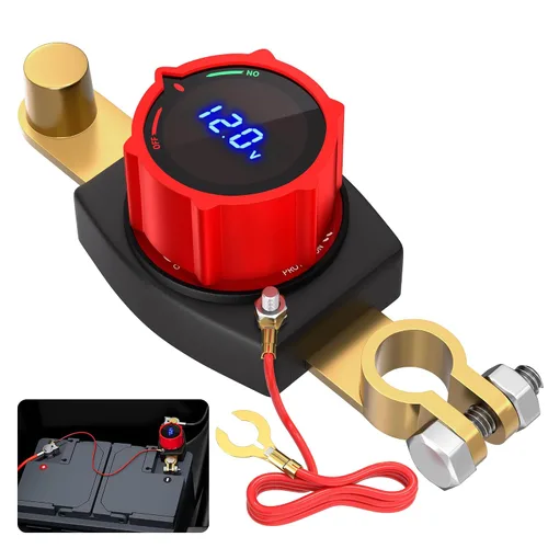 Vista 11 de Joinfworld Interruptor de desconexión de batería de poste lateral, 12 V-48 V, 275 A, impermeable, interruptor de corte de batería marina, 12