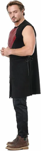 Vista 5 de Changchupsem Chaleco medieval sin mangas renacentista para hombre, chaleco victoriano, disfraz unisex.