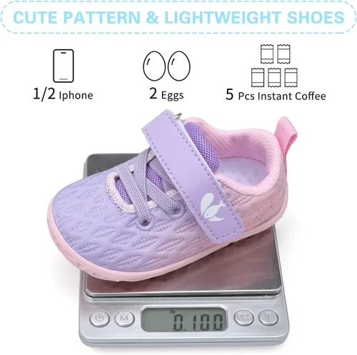 Vista 6 de FEETCITY Zapatillas de bebé para niños y niñas, zapatos de primera caminata, zapatos de cuna para recién nacidos, zapatos de meter