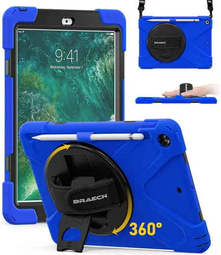 Vista 19 de BRAECN Funda para iPad 6ª/5ª Generación, Funda iPad 9.7 2018/2017 - Resistente a Prueba de Golpes con Soporte para Lápices, Correa de Hombro