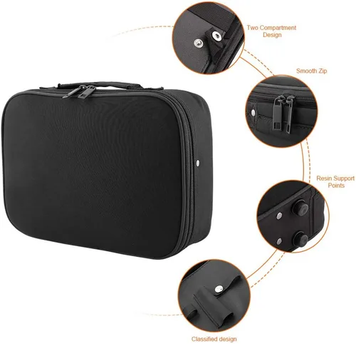 Vista 5 de Herramientas de peluquería Almacenamiento Estuche de transporte, Profesional Multifuncional Peluquero Peluquero Diseñador Bolsa de Sesión Cosméticos