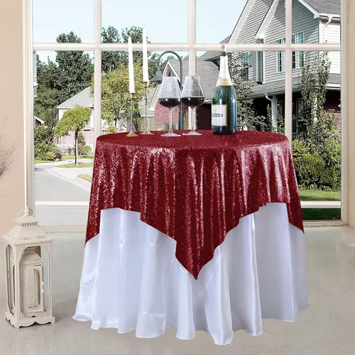 Vista 62 de Manteles redondos de lentejuelas negros para fiestas, de 121,9 cm, mantel redondo de purpurina ajustado, pequeño, lindo y dulce, para boda