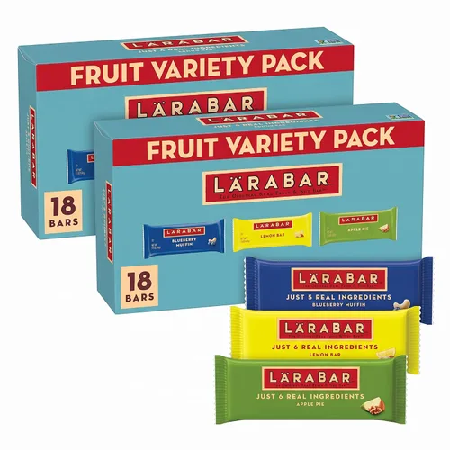 Vista 11 de LARABAR - Paquete variado de barras de frutas y nueces, 18 unidades (1.6 onzas cada una), pastel de manzana y limón, veganas, sin gluten, sin
