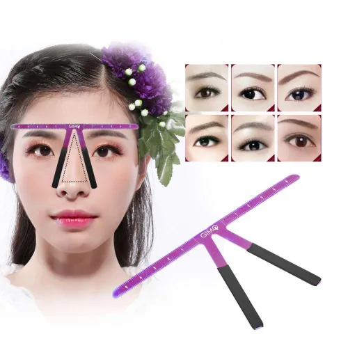 Vista 3 de Sonew Regla de cejas Maquillaje Pinza simétrica Posicionamiento de tres puntos Shaper Herramienta de medida reutilizable ()