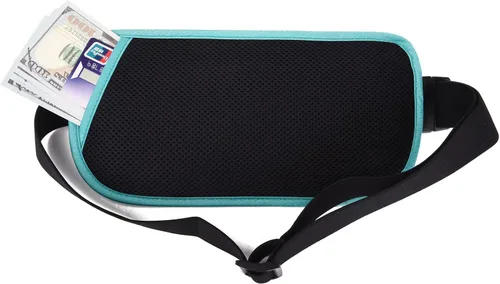 Vista 60 de DAITET Cinturón de dinero, soporte para pasaporte, cartera de viaje oculta segura con bloqueo RFID, riñonera encubierta (negro), Negro, Rfid