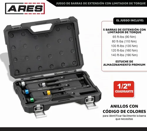 Vista 2 de ARES 70367 Juego de barras de extensión de limitación de par - 1/2 pulgadas