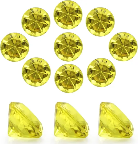 Vista 18 de 100 piezas de diamantes de acrílico transparente de 1 pulgada para decoración de mesa de boda, confeti de gemas para relleno de jarrones, decoración