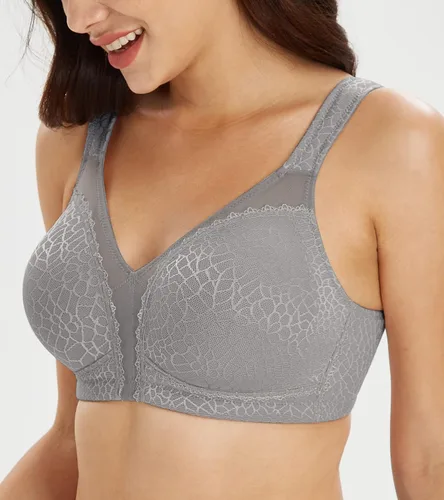 Vista 3 de Lemorosy Brasier reductor sin aros sin relleno para mujer, talla grande, cobertura completa, comodidad y doble soporte