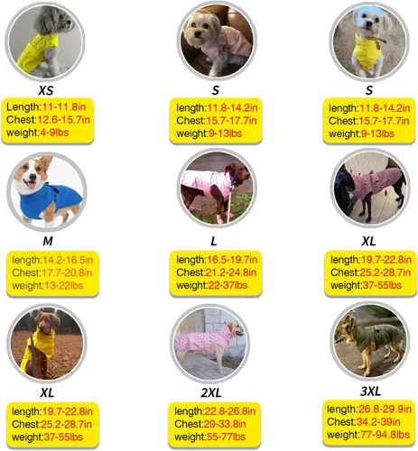 Vista 6 de Chubasquero ajustable impermeable para perros, chaqueta de lluvia ligera para mascotas para cachorros con tira reflectante para perros pequeños