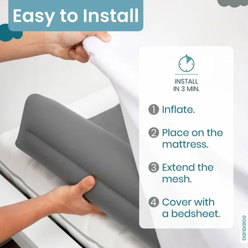 Vista 3 de Protector de cama inflable para niños - Protección contra caídas infantiles, riel inflable de cama de viaje, para camas plegables, individuales
