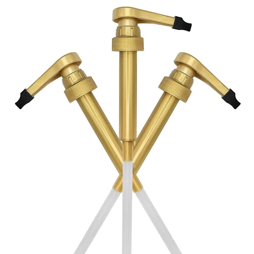Vista 11 de HANDIT - Bombas dosimadoras de oro para jarabe de café Se adapta a botellas de plástico de 750ml/25.4oz Torani, Skinny, Davinci y Monin de 33.8oz