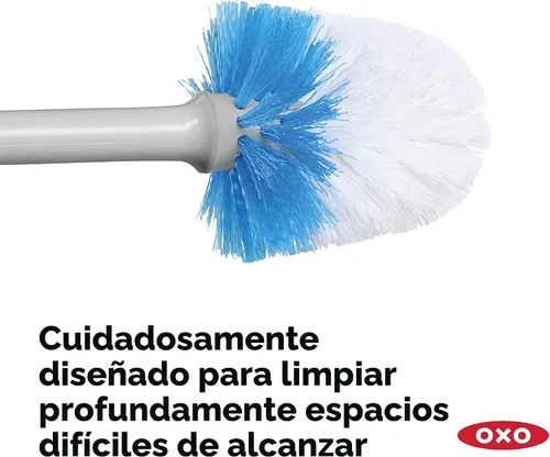 Vista 5 de OXO Good Grips - Escobilla de inodoro compacta y recipiente, color gris