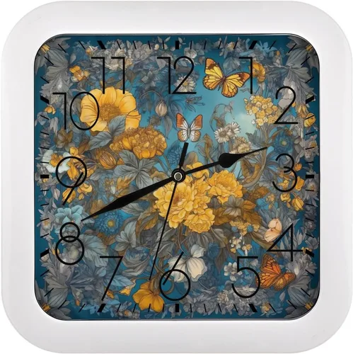 Vista 10 de 10" Square Modern Wall Clock,Animal Leopard Jungle Print Kitchen Clocks Wall Battery Operated,Silent Non Ticking Unique Funny Cute Wall Clock for
