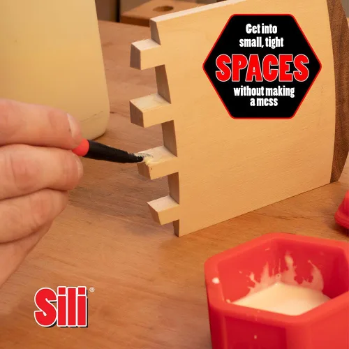 Vista 11 de Sili Kit de cepillos de pegamento con micro cepillos aplicadores de pegamento para madera y cápsula de almacenamiento