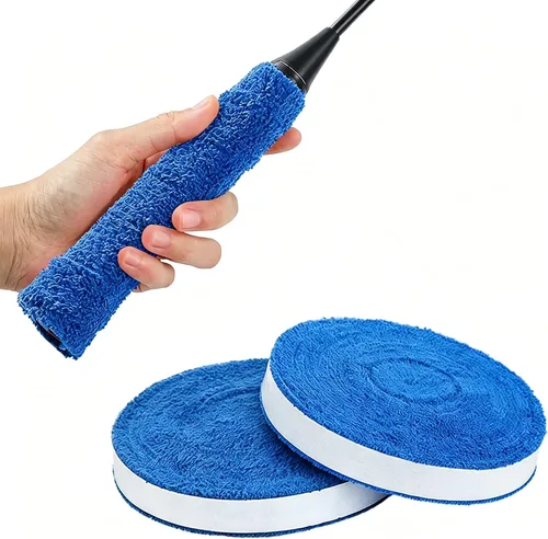 Vista 8 de ITODA Toalla de raqueta de tenis de bádminton, pegamento de mano de algodón antideslizante para sudar, raqueta de bádminton, cinta para el sudor