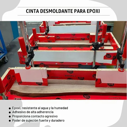 Vista 3 de Tuck Tape Cinta de revestimiento para construcción, cinta de resina epoxi, 6,1 cm x 54,9 m (Rojo)
