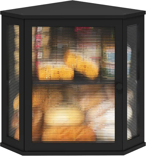 Vista 10 de viewcare Caja de Pan de Esquina para Encimera de Cocina, Caja de Pan de Madera de Bambú Negra, Caja de Almacenamiento de Pan de Gran Capacidad