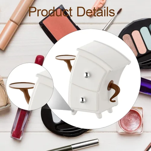Vista 3 de Cosmetic Puff Organizer Drawer, Makeup Box, Dustproof Makeup Organiser, Cosmetic Dressing Table Organiser