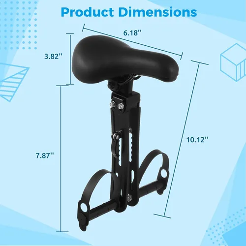Vista 7 de Lnrueg Asiento de bicicleta para niños para bicicleta de adulto, asiento de bicicleta para niños con manillar y pedales de pie, asiento de bicicleta