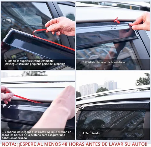 Vista 6 de Viseras adhesivas para ventana, protectores de lluvia compatibles con Toyota Rav4 2006-2012, deflector de ventana de ventilación lateral, protección