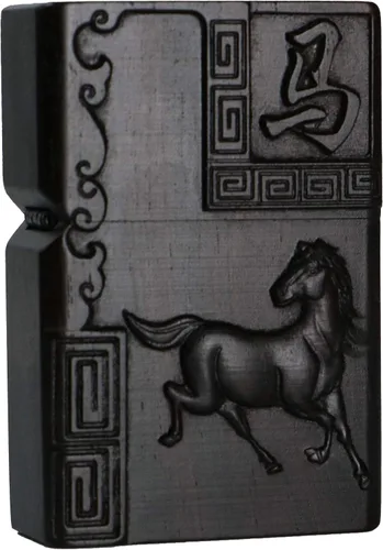 Vista 49 de Caja de carcasa de madera de ébano negro natural tallada para módulo Zippo (Serpiente Cobra)