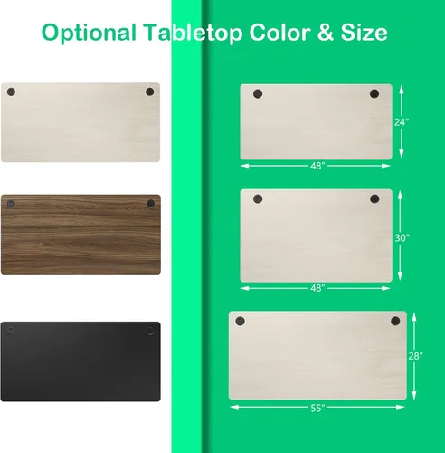 Vista 3 de COSTWAY Mesa universal, escritorio de madera maciza de una sola pieza para marco de escritorio estándar y ajustable en altura, encimera rectangular