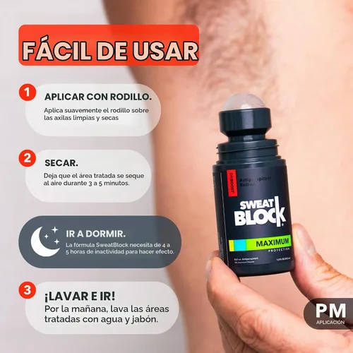 Vista 8 de SweatBlock Antitranspirante roll-on de máxima resistencia