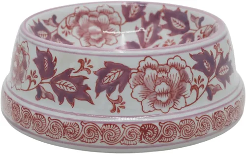 Vista 14 de Aimusego Plato chino de cerámica azul de 6.7 pulgadas para alimentos y agua para perros pequeños y medianos/gatos, tazón antideslizante de porcelana