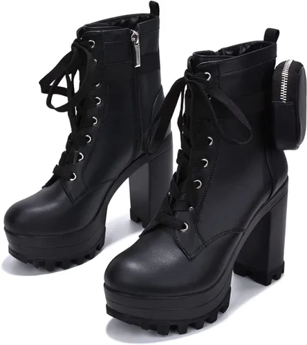 Vista 2 de Cape Robbin Monik - Botines Chelsea de plataforma con tacón grueso para mujer, botines con bolsillo