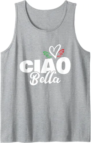Vista 6 de Ciao Bella - Hermoso corazón italiano Italia - saludo Hello Tank Top Negro