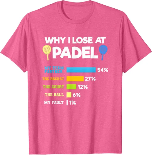 Vista 30 de Camiseta Why I Lose At Padel Answers Not My Fault