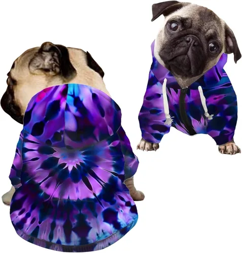 Vista 37 de Howilath Sudaderas con la bandera estadounidense para perros medianos, abrigo de invierno con diseño de pata de cachorro, ropa cálida con capucha