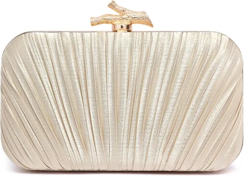 Vista 12 de Bolsos para mujer, bolso de noche, bolsos formales con pliegues para mujer con cadena para graduación, boda, fiesta de etiqueta negra