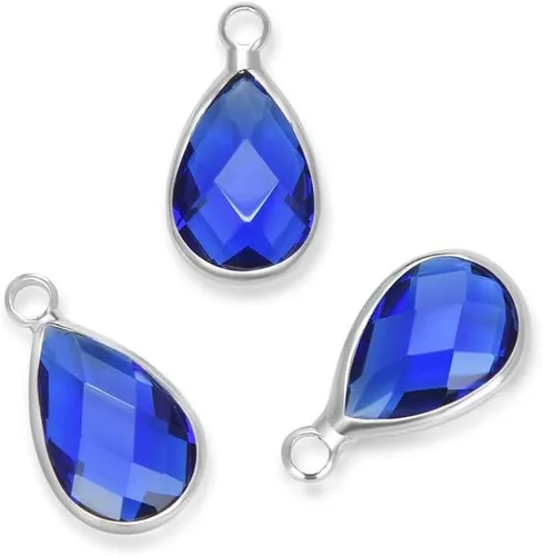 Vista 11 de Adabele Colgante de piedra natal de grado A, gota de 0.433 in, 0.551 in y 0.630 in, chapado en plata de ley para aretes personalizados, pulseras