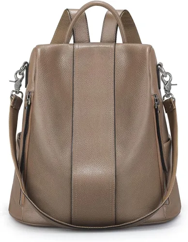 Vista 20 de S-ZONE - Mochila de piel suave para mujer, antirrobo, mediana, bolsa de hombro 2-negro