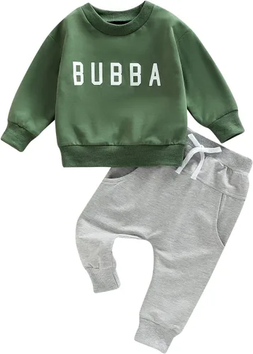 Vista 26 de Ropa de otoño e invierno para bebé niño pequeño, sudadera con cuello redondo y pantalones deportivos
