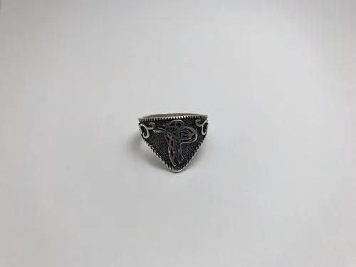 Vista 7 de Anillo de plata de ley 925 para hombre con diseño otomano turco