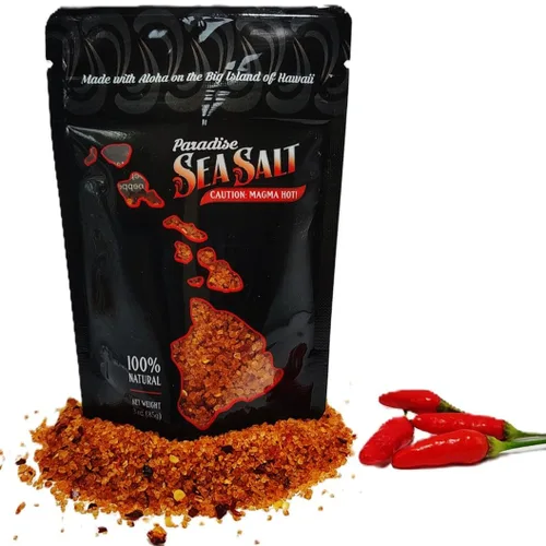 Vista 8 de Hawaiian Sea Salt, Variety Pack of 3, One Sea Salt with Turmeric, one with Hawaiian Spirulina and Garlic and one with Hawaiian Cocoa
