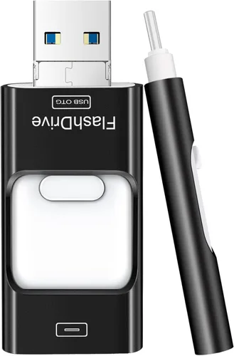 Vista 11 de Thumb Drive para iPhone 128 GB, 4 en 1 USB tipo C, memoria USB tipo C, almacenamiento externo Falsh Drive para iPhone, iPad, computadora Android