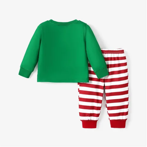 Vista 6 de PATPAT Conjunto de pijama de manga larga con estampado geométrico básico para bebé