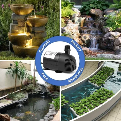 Vista 9 de Bomba de agua sumergible sin escobillas de 12V - 24V DC, 410GPH, para fuente solar, estanque de peces y acuario