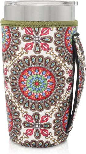 Vista 61 de Fundas Aislantes de Neopreno Portavasos con Asa para Vasos Tumbler de 20oz, Funda Reutilizable para Café Helado Para Tazas de Café de 30oz - 32oz