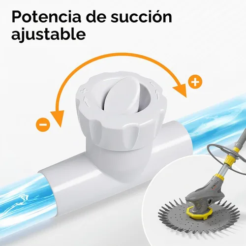 Vista 7 de VINGLI - Limpiador automático de piscinas, aspiradora de piscina de succión con mangueras de 33 pies Versátil para piscinas sobre el suelo