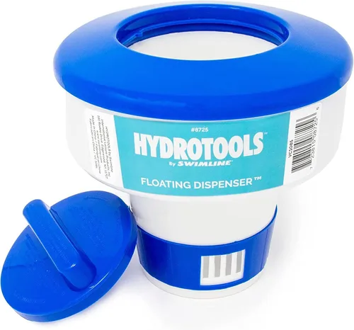 Vista 9 de HYDROTOOLS BY SWIMLINE: Dispensador químico mini para piscina y spa, compatible con bromo y cloro, admite tabletas de 1 pulgada, anillo de control