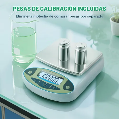 Vista 3 de Antstone Balanza de laboratorio 6000 g x 0,01 g Balanza digital de gramo 0,01 g de precisión Balanza analítica científica de alta precisión