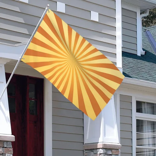 Vista 6 de Banderas para exteriores, retro de los años 60, bandera de jardín de verano de doble cara, banderas de patio de 3 x 5 pies, decoración de jardín