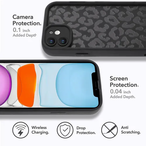 Vista 4 de Funda compatible con iPhone 11, diseño de estampado de guepardo, TPU suave a prueba de golpes, funda protectora para mujeres y niñas, funda delgada