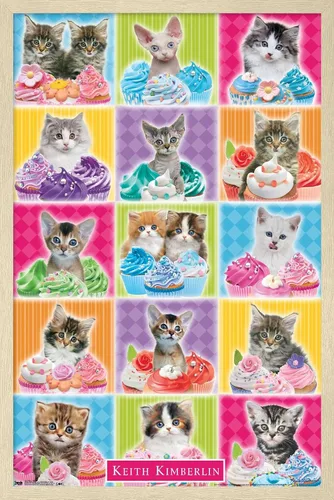 Vista 7 de Trends International Keith Kimberlin - Kitten - Cupcake Wall Poster, 14.725" x 22.375", Barnwood Framed Version