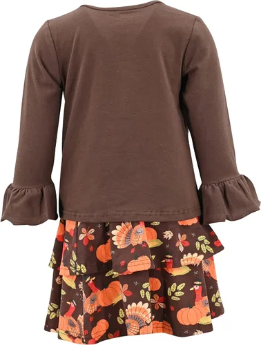 Vista 4 de Unique Baby Girls 2pc Skirt Set Outfit Long Sleeve Top with Skirt