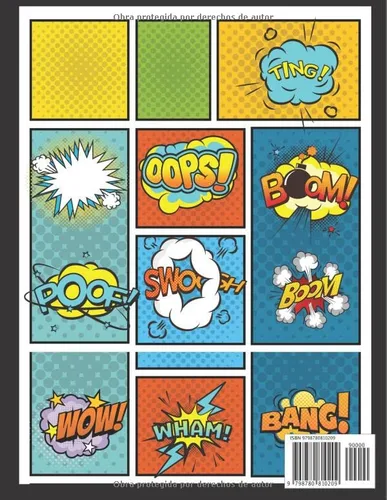 Vista 2 de Libro Para Crear Su Cómic Inventa tu historia de ficción un gran libro con 110 páginas y varios paneles, con burbujas de diálogo para rellenar